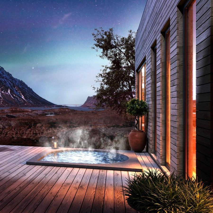 New! Luxury Cabin In Beautiful Lofoten Kleppstad Exterior foto